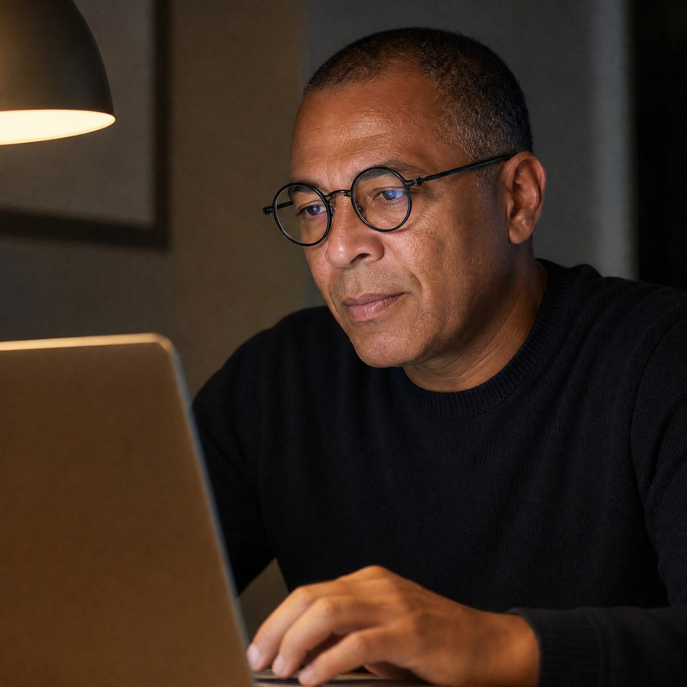 Léon eyewear, eyewear worn in a second everyday lifestyle setting