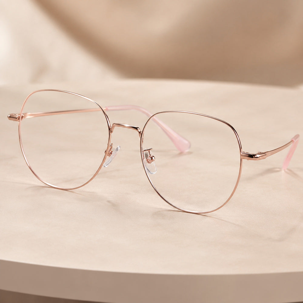 Margaux — Women's Blue Light Reading Glasses, Rose Gold