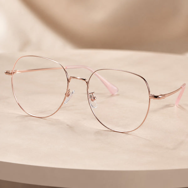 Margaux — Women's Blue Light Reading Glasses, Rose Gold