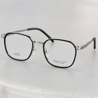 Augustin — Men's Square Titanium Eyeglasses, Silver & Black