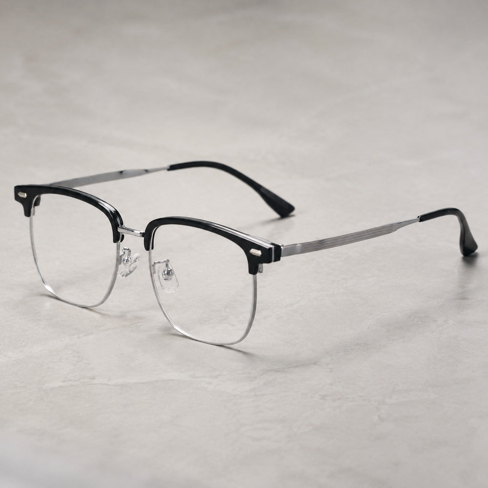 Laurent — Men's Browline Half-Rim Eyeglasses