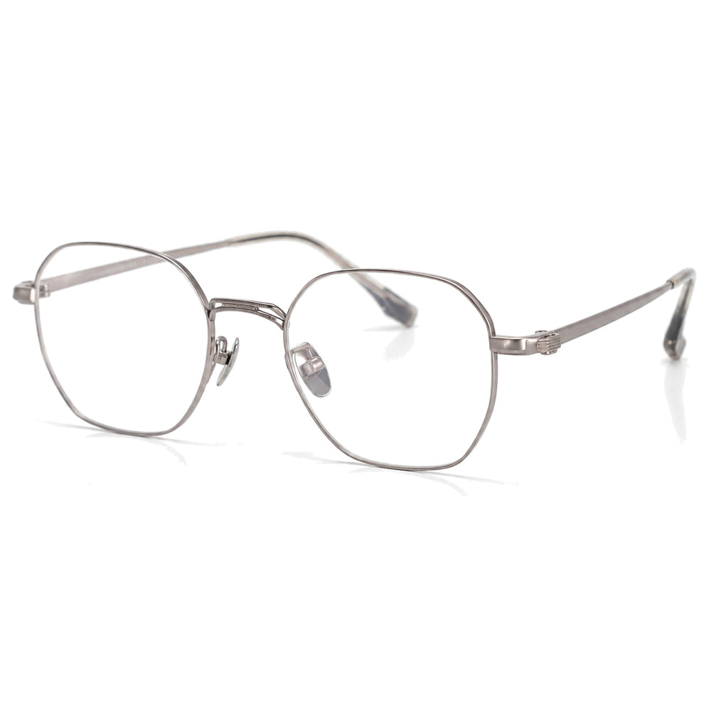 Émile — Blue Light Geometric Titanium Eyeglasses, Gunmetal