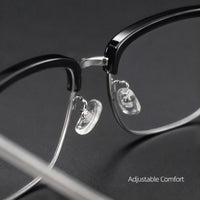 Laurent — Men's Browline Half-Rim Eyeglasses