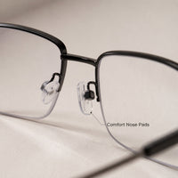 Marcel — Blue Light Blocking Half-Rim Glasses, Black