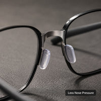 Augustin — Men's Square Titanium Eyeglasses, Silver & Black