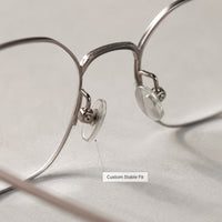Émile — Blue Light Geometric Titanium Eyeglasses, Gunmetal