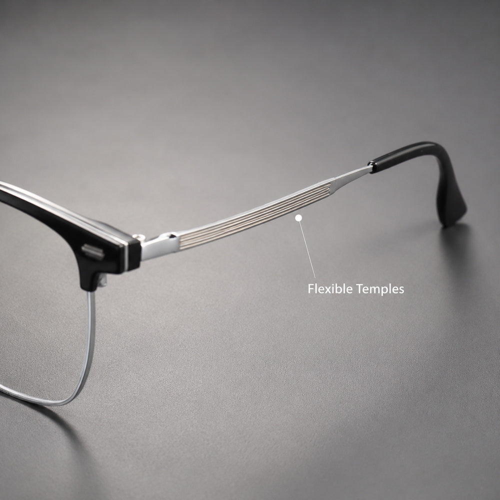 Laurent — Men's Browline Half-Rim Eyeglasses