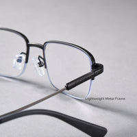 Marcel — Blue Light Blocking Half-Rim Glasses, Black