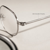 Émile — Blue Light Geometric Titanium Eyeglasses, Gunmetal