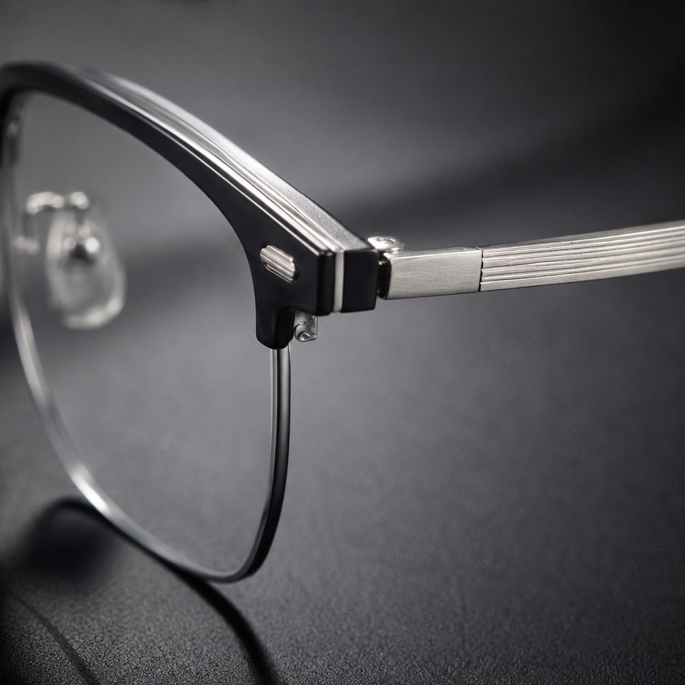 Laurent — Men's Browline Half-Rim Eyeglasses