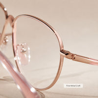 Margaux — Women's Blue Light Reading Glasses, Rose Gold