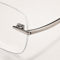 Jacques eyewear, close-up of the frame, temple, and hinge construction