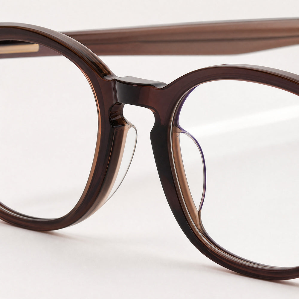 Victor eyewear, close-up of the lenses and nose pad details