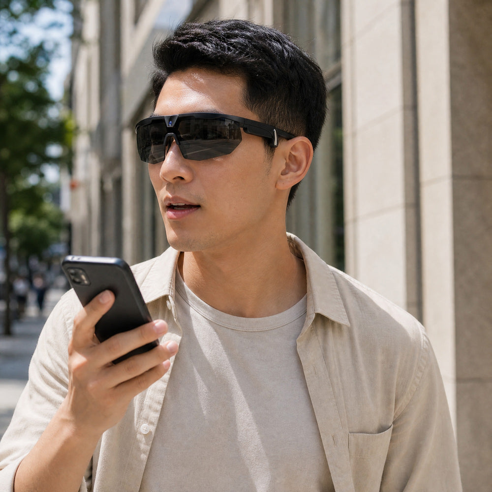 Valéry eyewear, eyewear worn in an everyday lifestyle setting