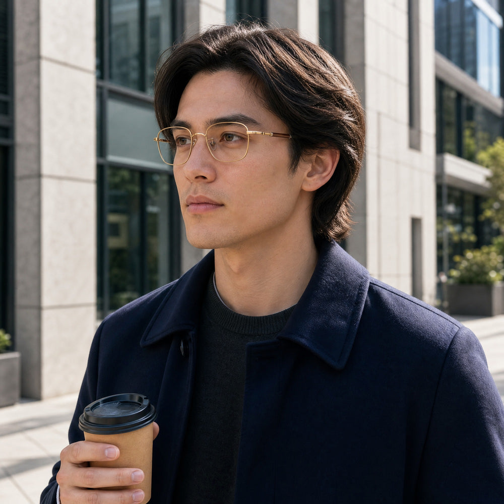 Thierry eyewear, eyewear worn in an everyday lifestyle setting