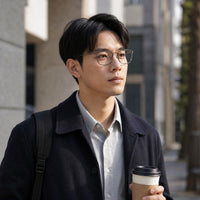 Gustave eyewear, eyewear worn in an everyday lifestyle setting