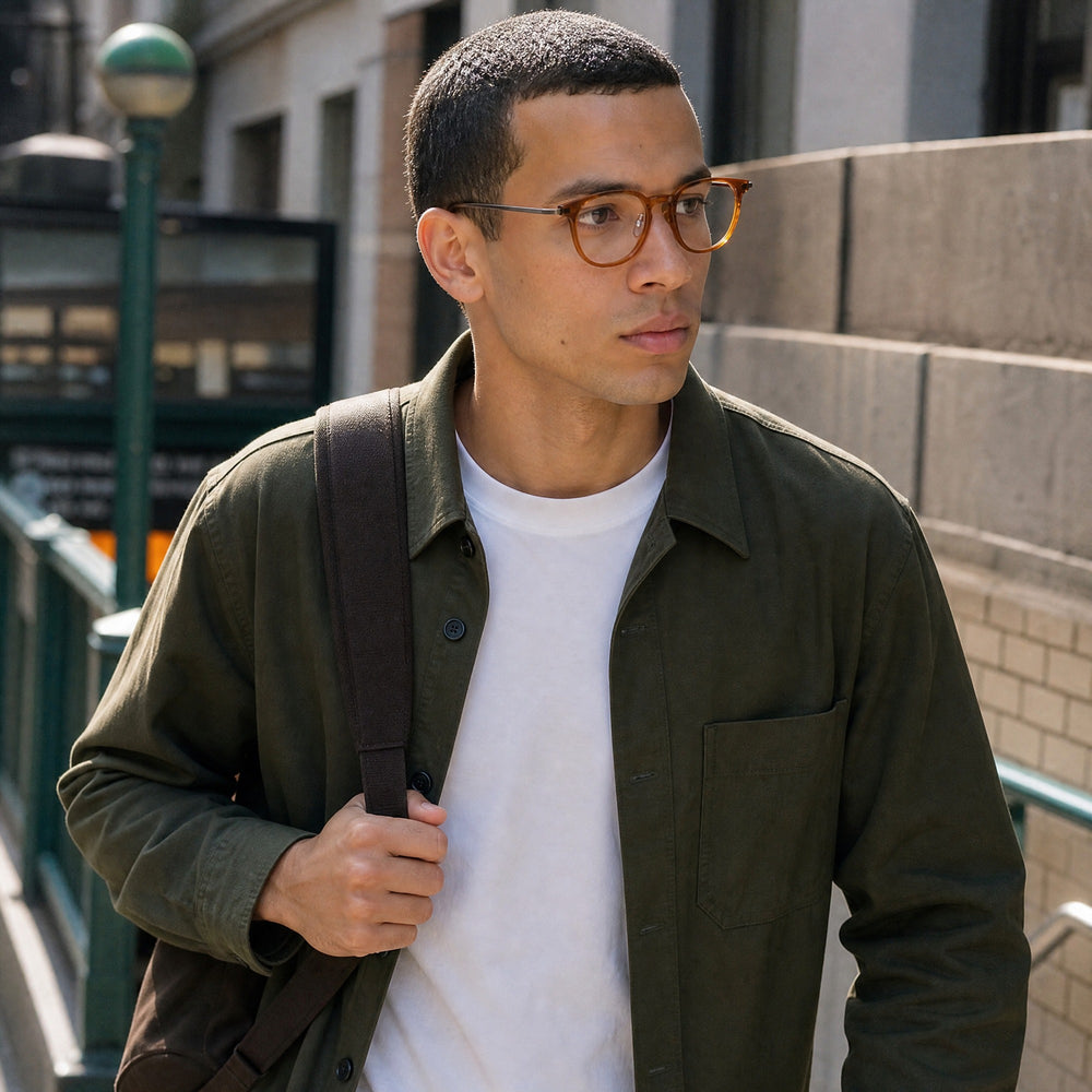 Paul eyewear, eyewear worn in an everyday lifestyle setting