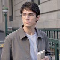 Lucien eyewear, eyewear worn in an everyday lifestyle setting