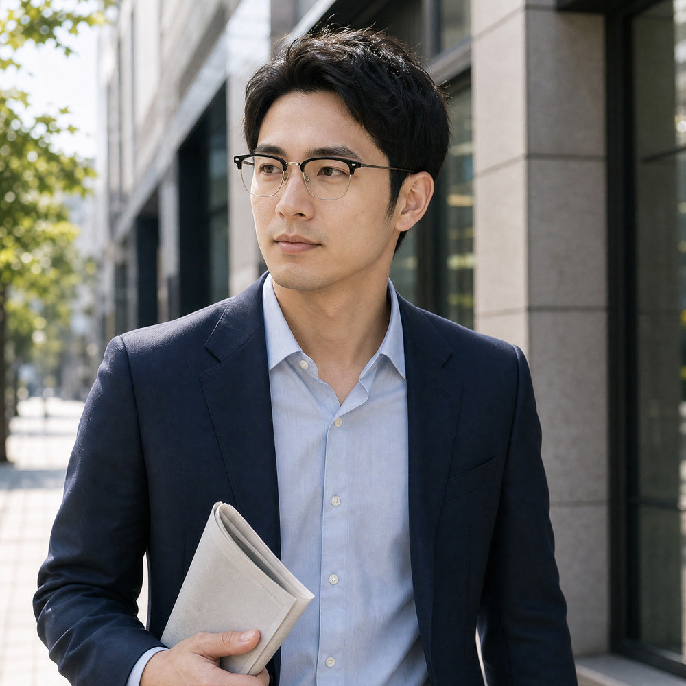 Roland eyewear, eyewear worn in an everyday lifestyle setting