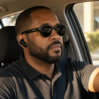 Cyrille eyewear, eyewear worn in a second everyday lifestyle setting