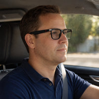Sacha eyewear, eyewear worn in a second everyday lifestyle setting
