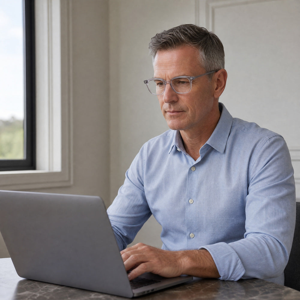 Raymond eyewear, eyewear worn in a third everyday lifestyle setting