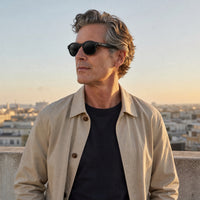 Cyrille eyewear, eyewear worn in a third everyday lifestyle setting