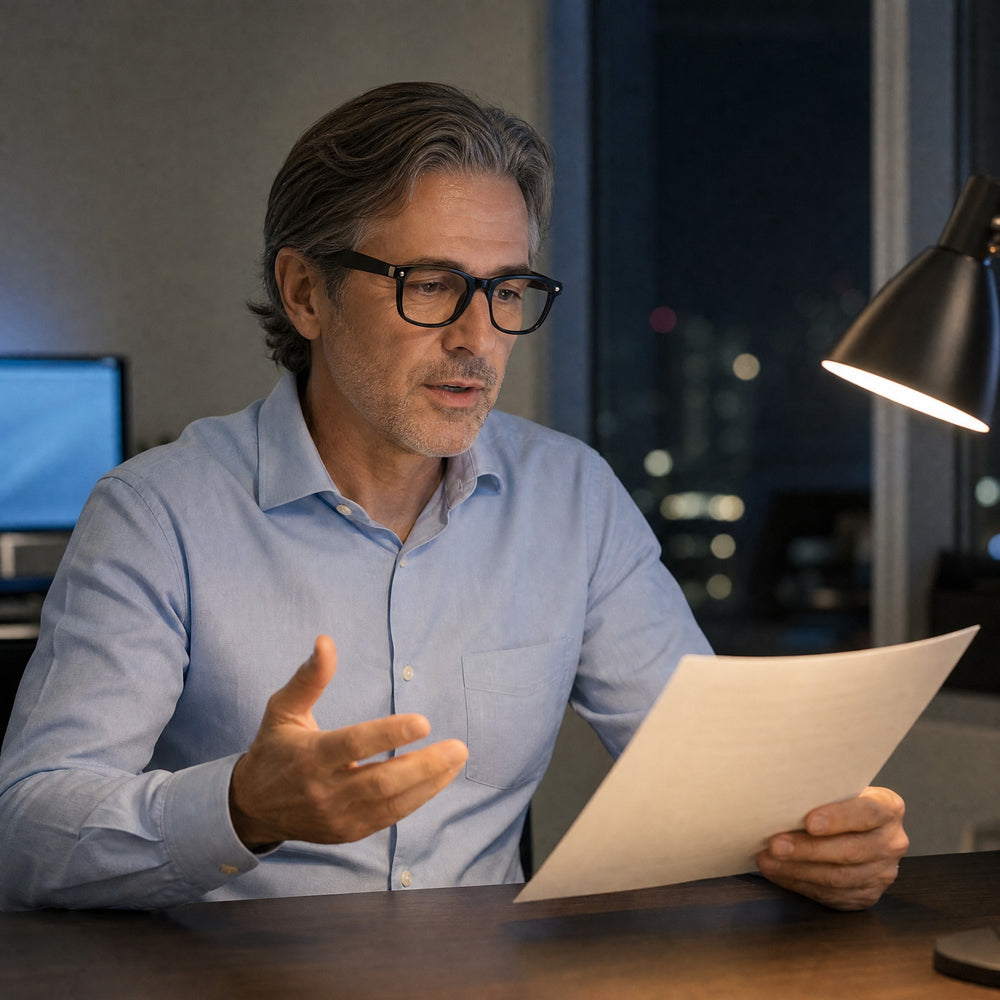 Michel eyewear, eyewear worn in a third everyday lifestyle setting