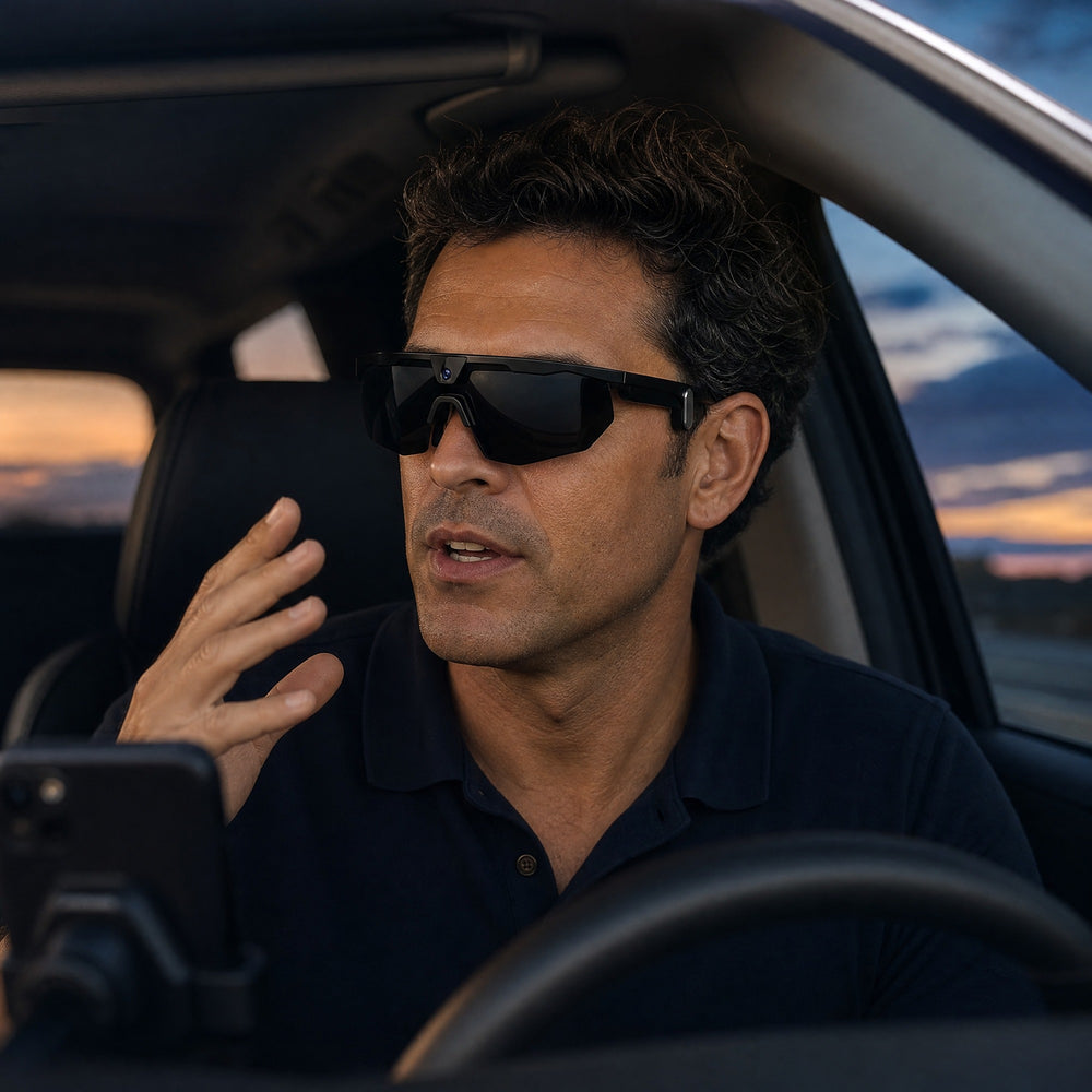 Valéry eyewear, eyewear worn in a third everyday lifestyle setting