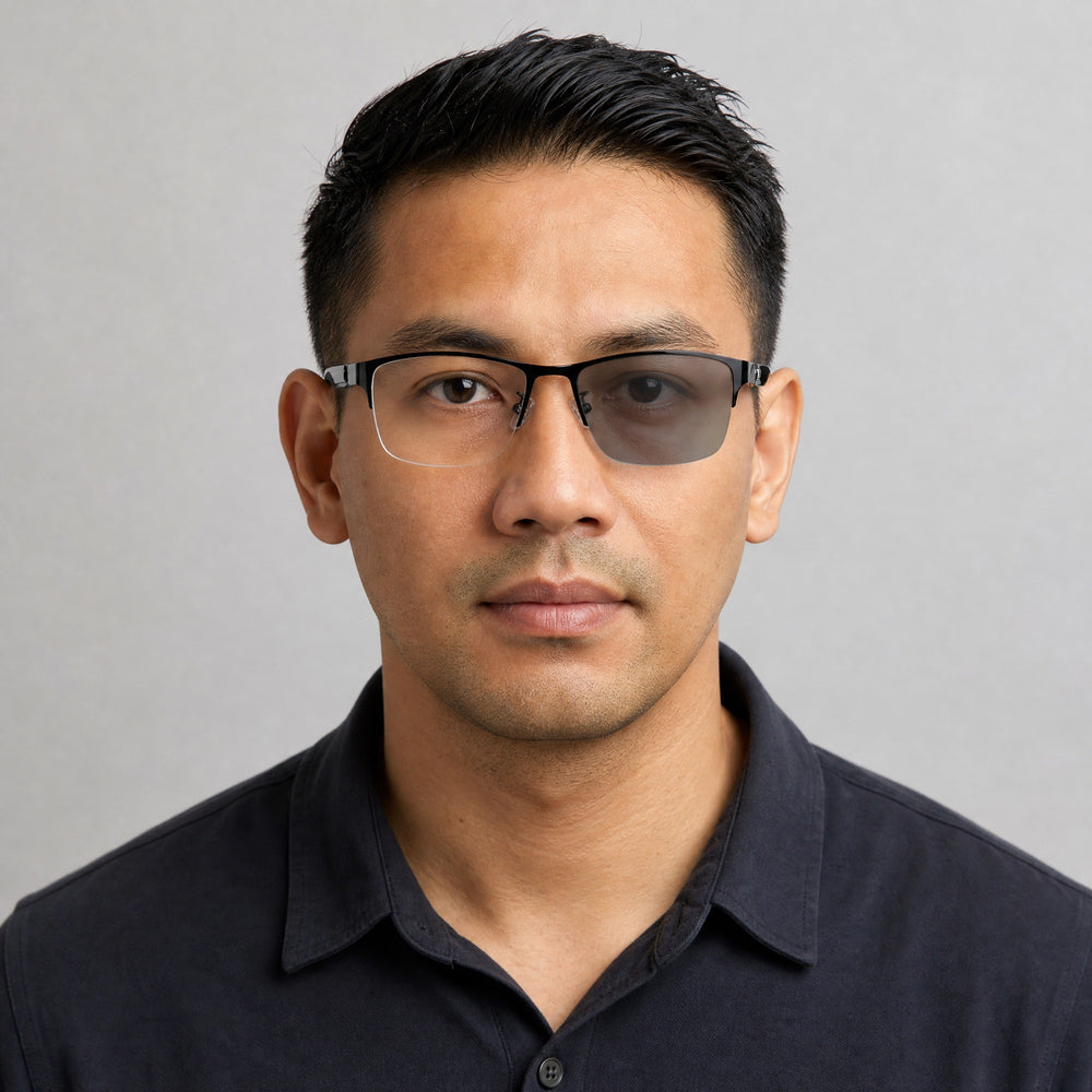 Gabriel eyewear, front view worn by an adult model