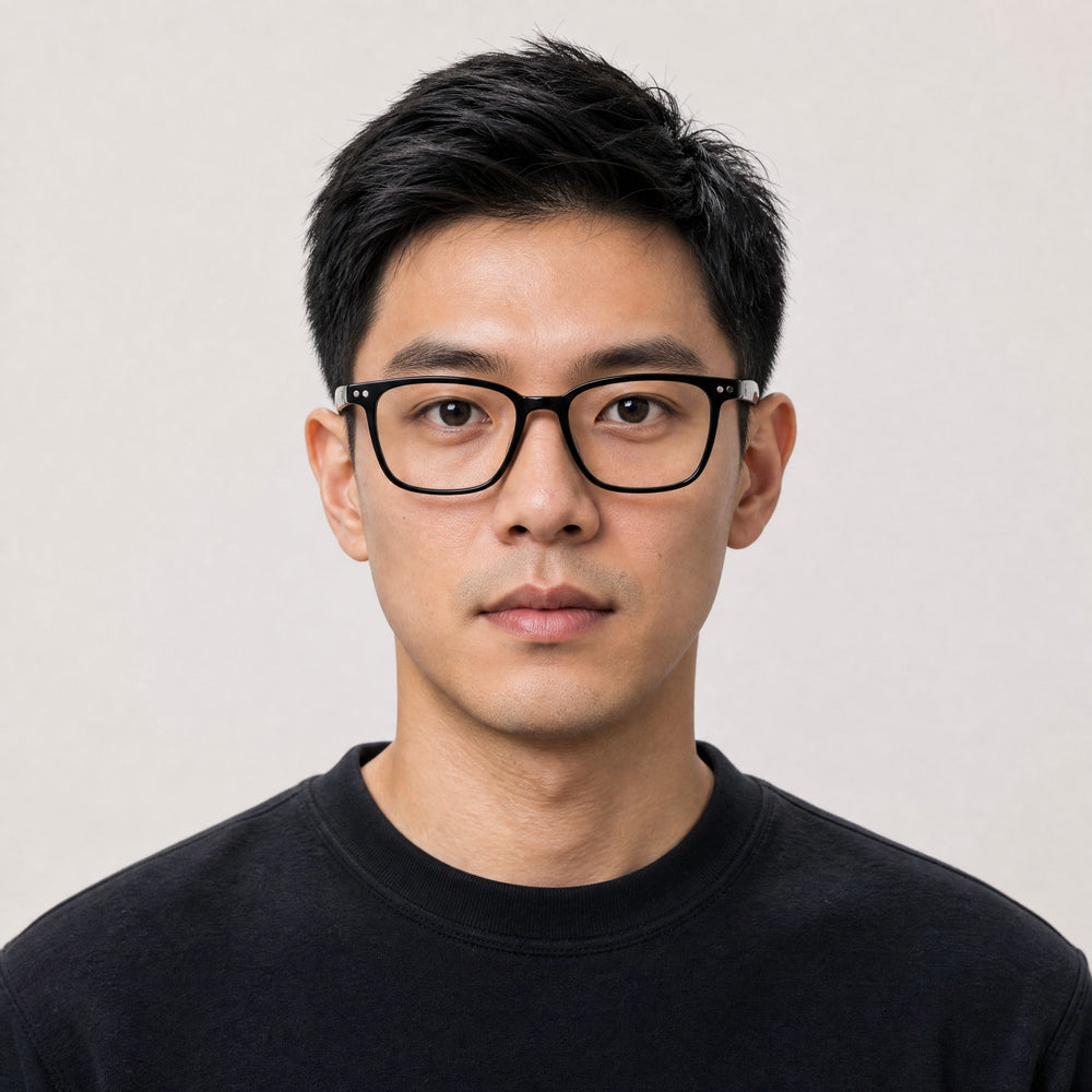 Valentin eyewear, front view worn by an adult model