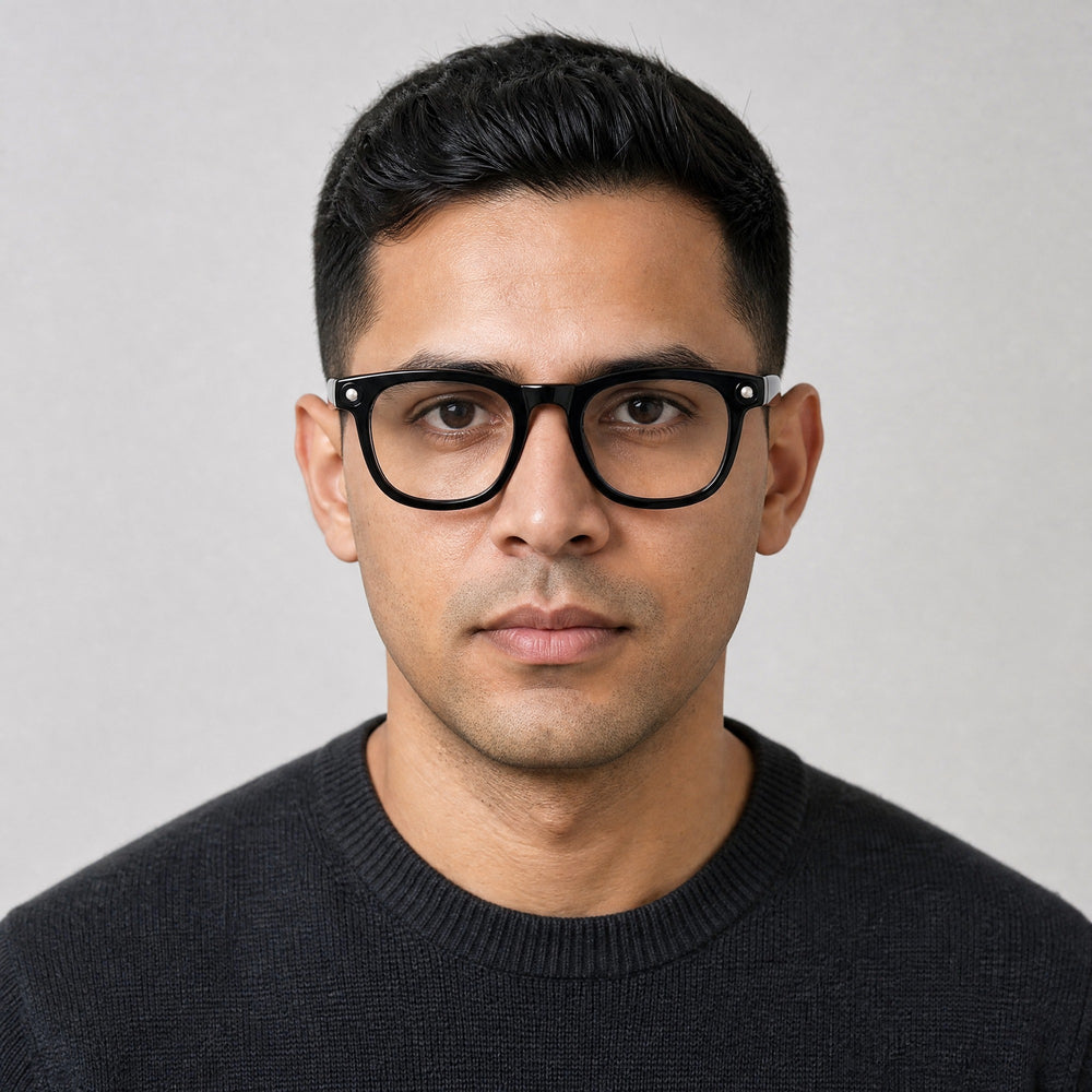 Michel eyewear, front view worn by an adult model