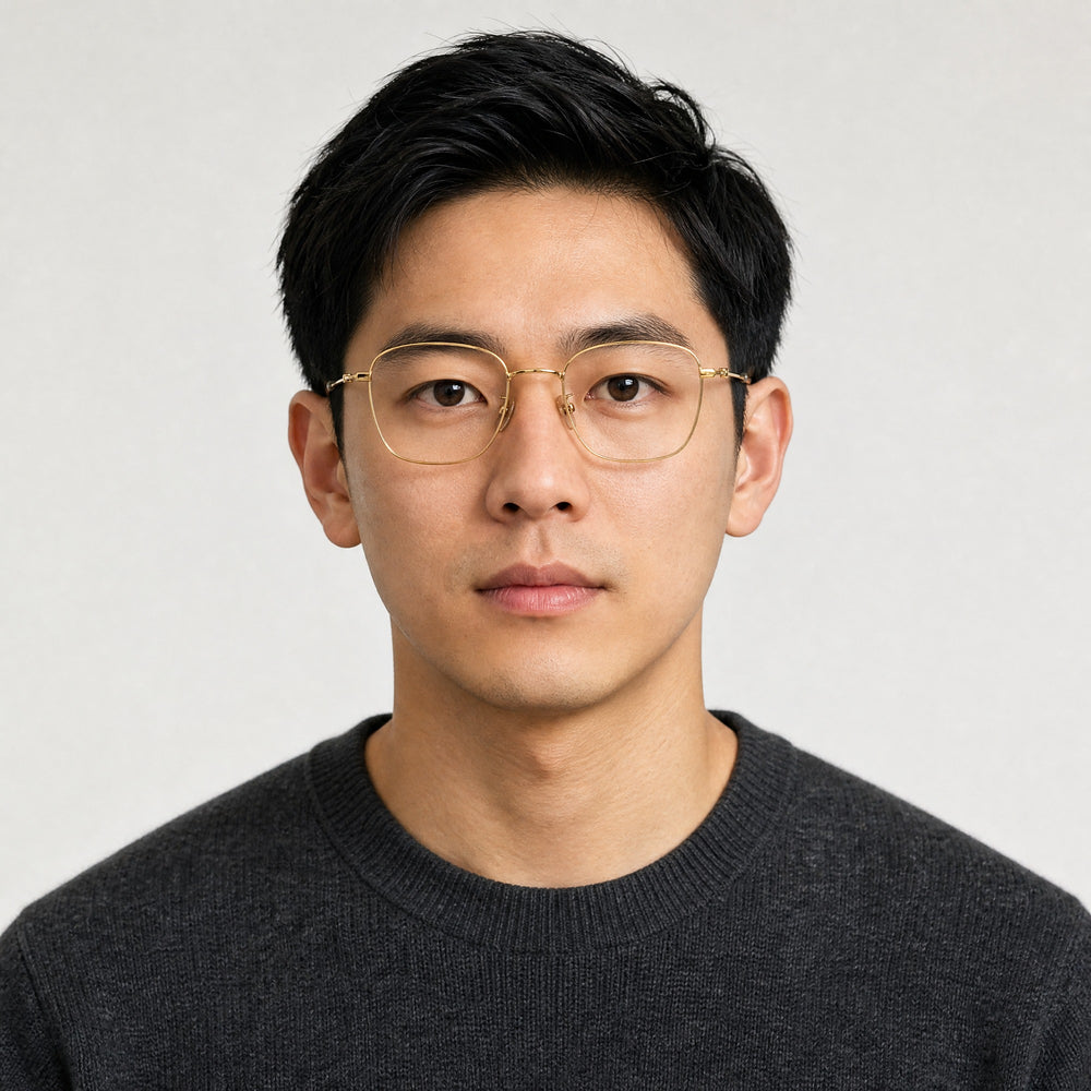 Auguste eyewear, front view worn by an adult model