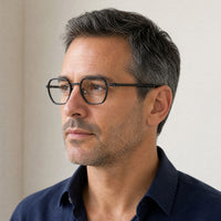 Marius eyewear, three-quarter side view showing the temple and hinge