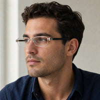 Vianney eyewear, three-quarter side view showing the temple and hinge